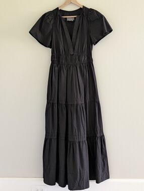 By Anthropologie The Somerset Maxi Dress Black Small